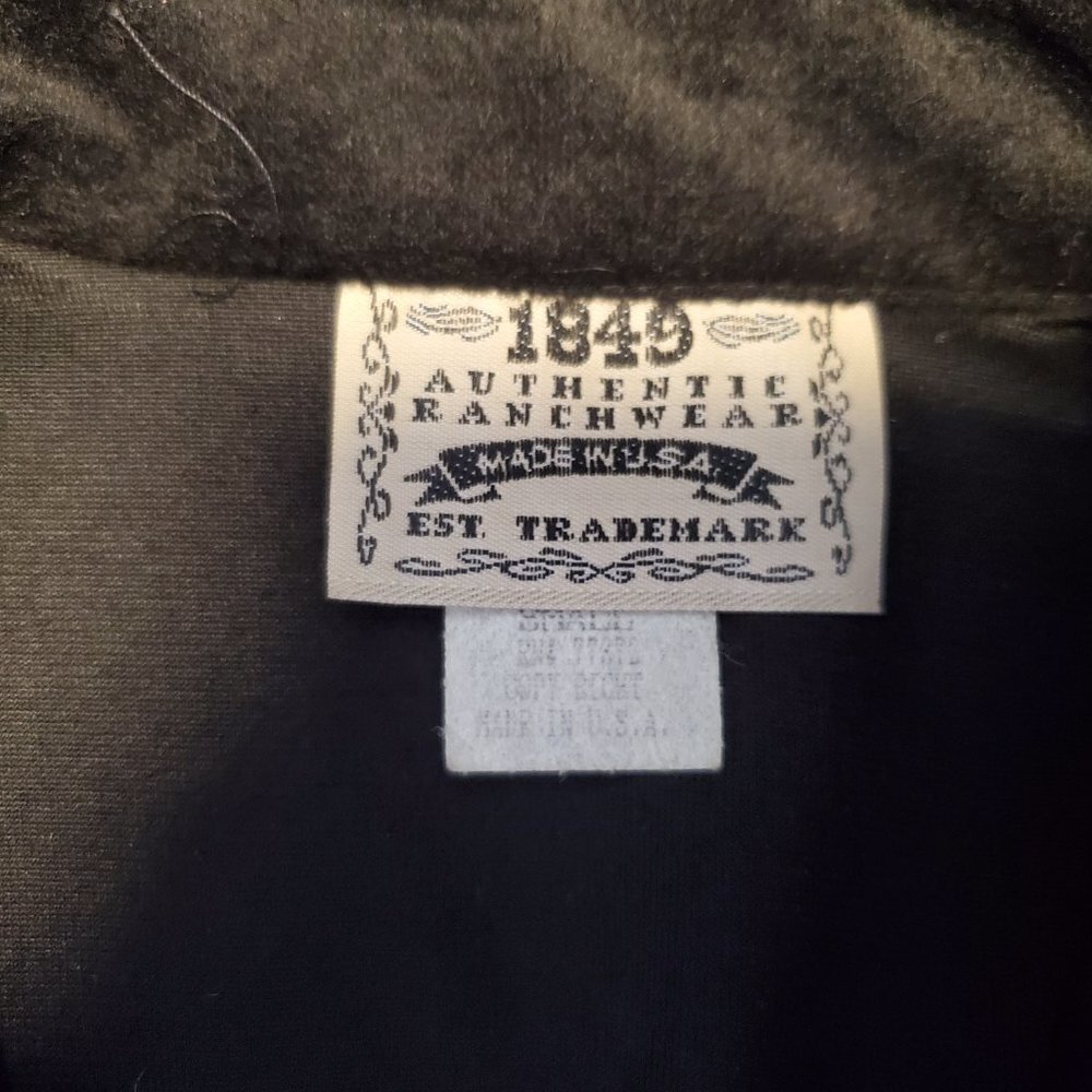 Vtg 1849 Authentic Ranchwear Jacket Womens Sz S Black Button 90s Western Cowgirl - Picture 8 of 9